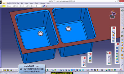 فیلم آموزش مدلسازی سینک آشپزخانه در نرم افزار کتیا-Genarative sheetmetal design